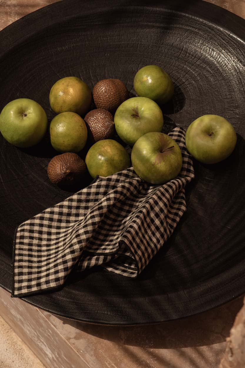Het picknickservet - naturel zwart - 45x45
