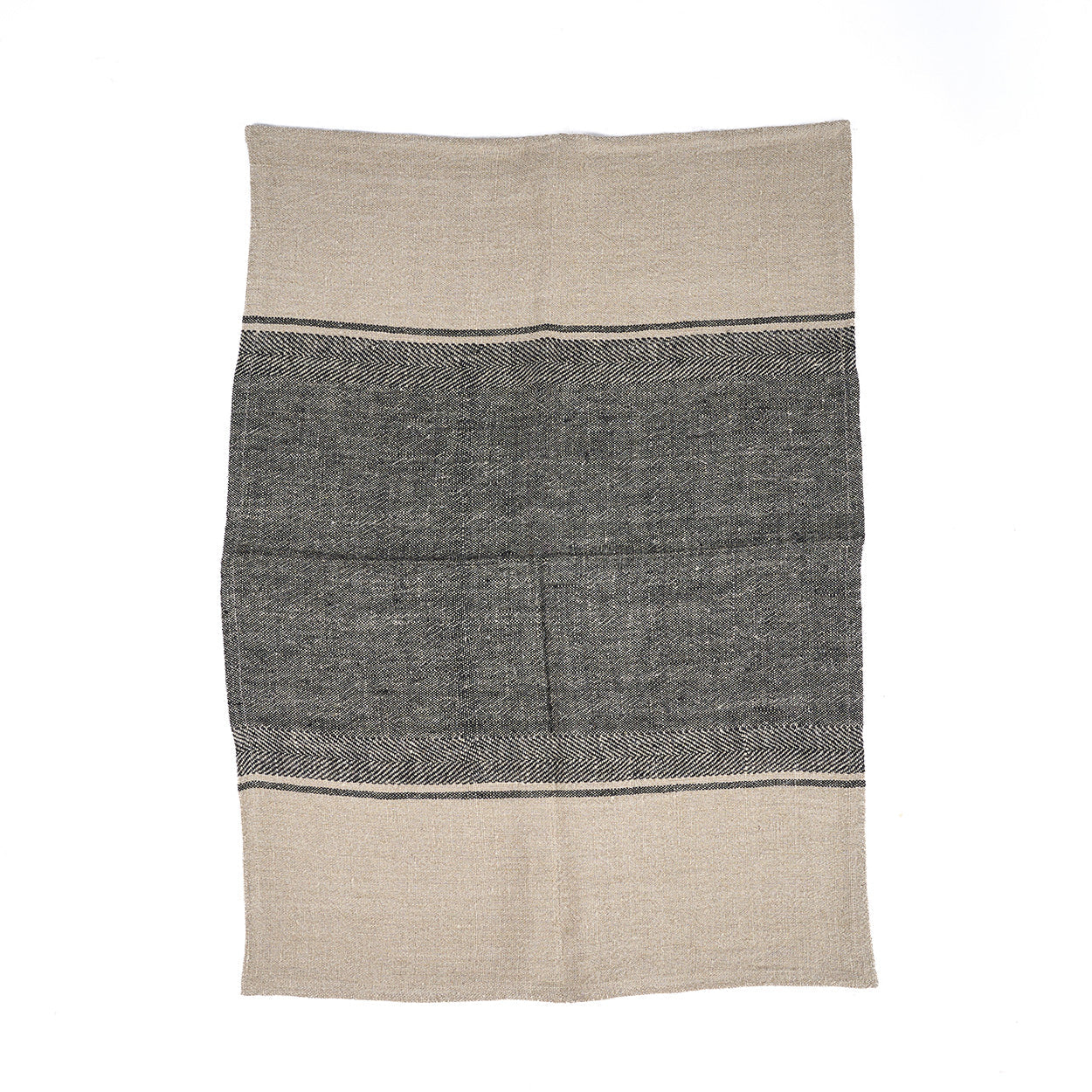 Linnen Moody keukendoek - naturel/zwart - 50x70 cm