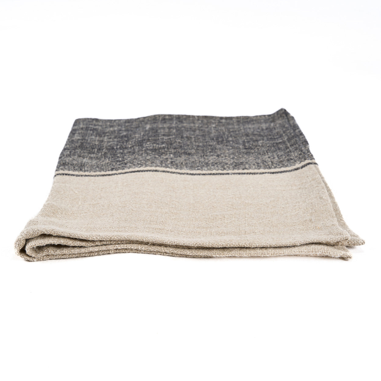 Linnen Moody keukendoek - naturel/zwart - 50x70 cm