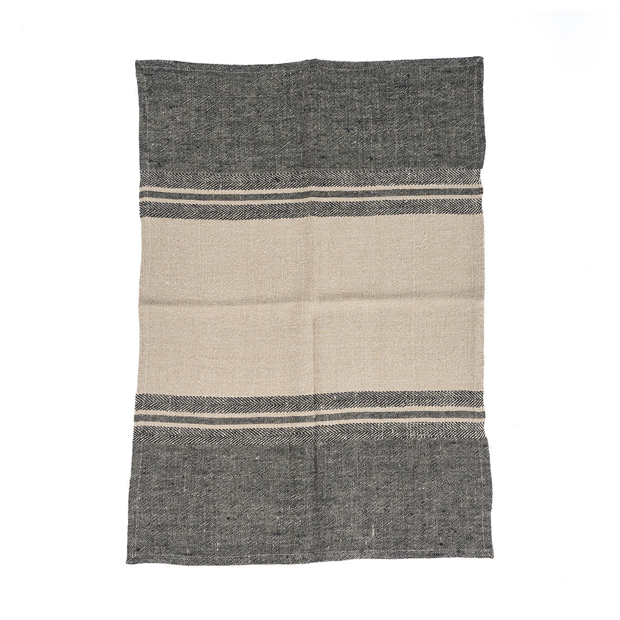 De Linnen Dash keukendoek - naturel/zwart - 50x70
