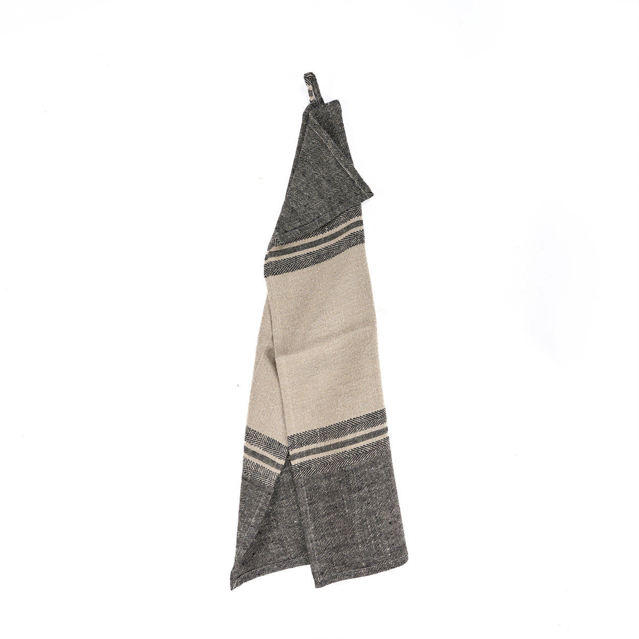 De Linnen Dash keukendoek - naturel/zwart - 50x70