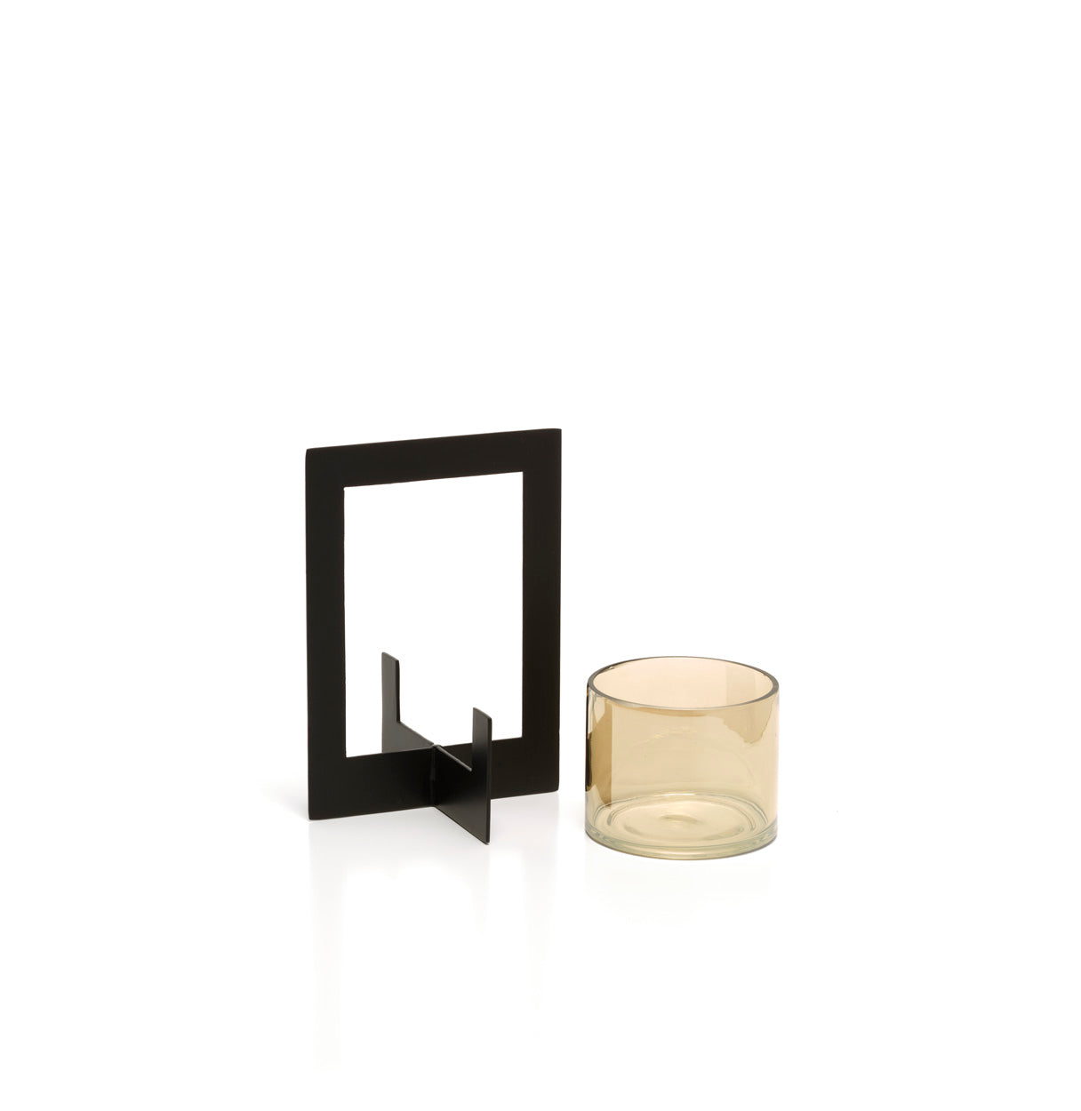 De Hurricane kandelaar met frame - zwart - M