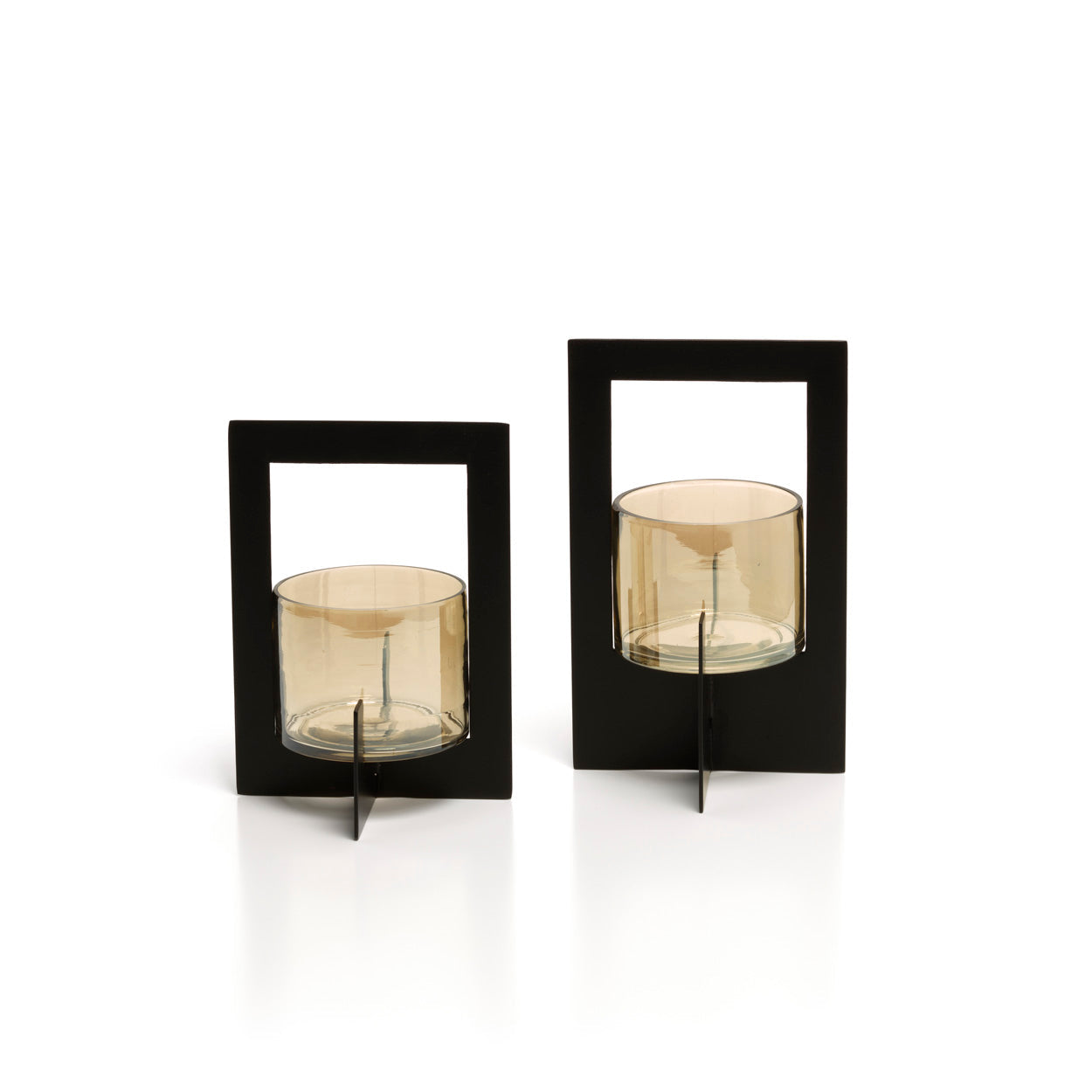 De Hurricane kandelaar met frame - zwart - M