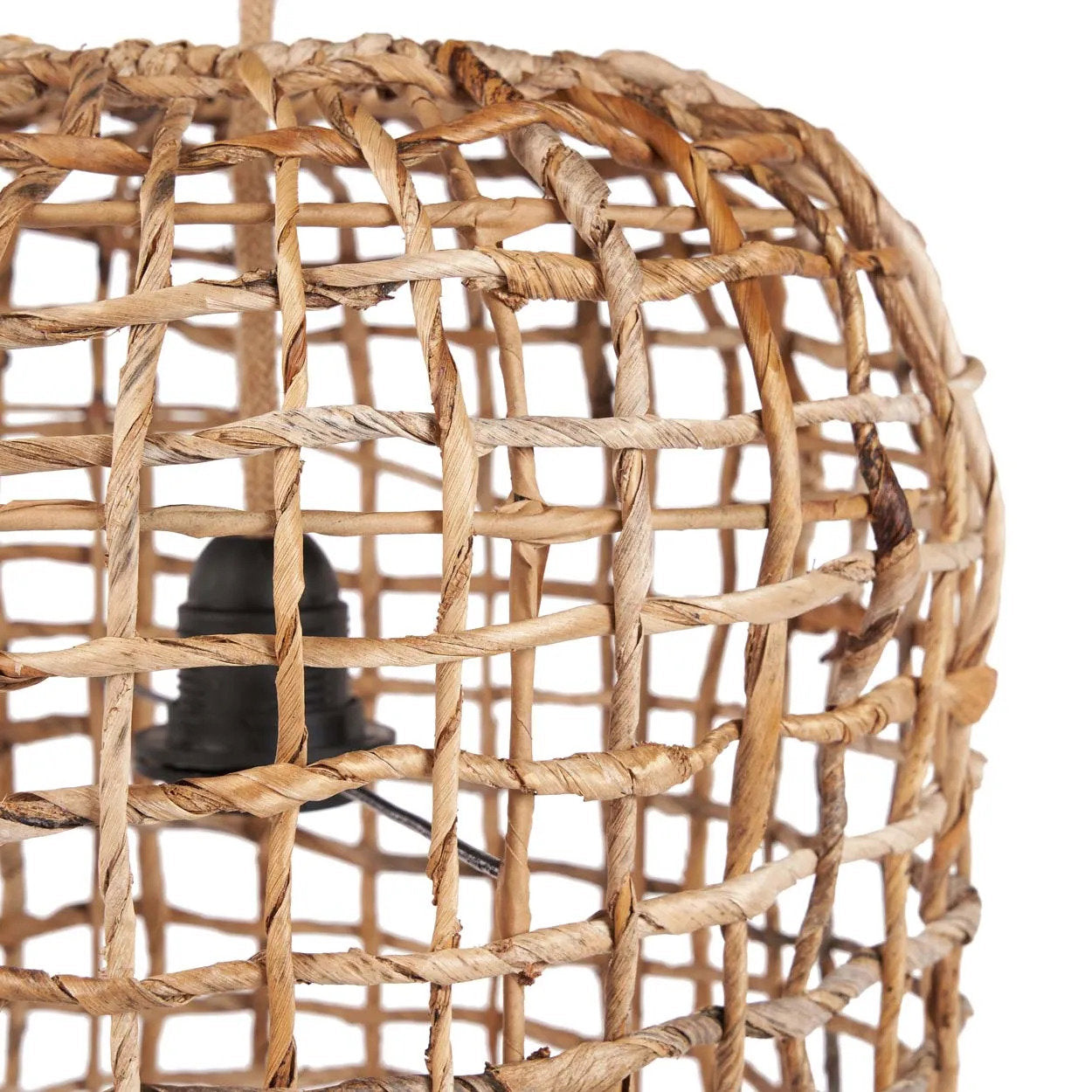 Zijaanzicht van rotan hanglamp kuso 57 cm