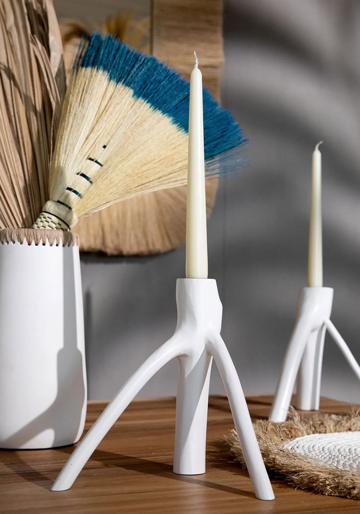 The Triple Twig Candle Holder - Wit