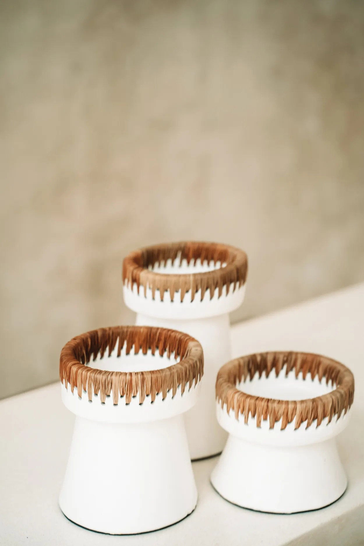 The Pretty Candle Holder - Wit Naturel - S