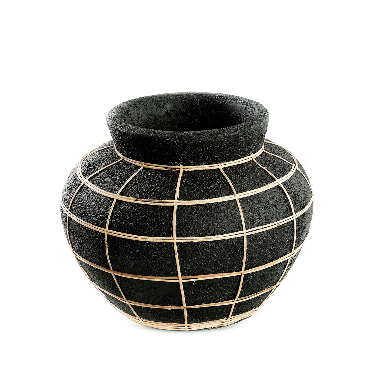 De Belly Vaas - Zwart Naturel - M