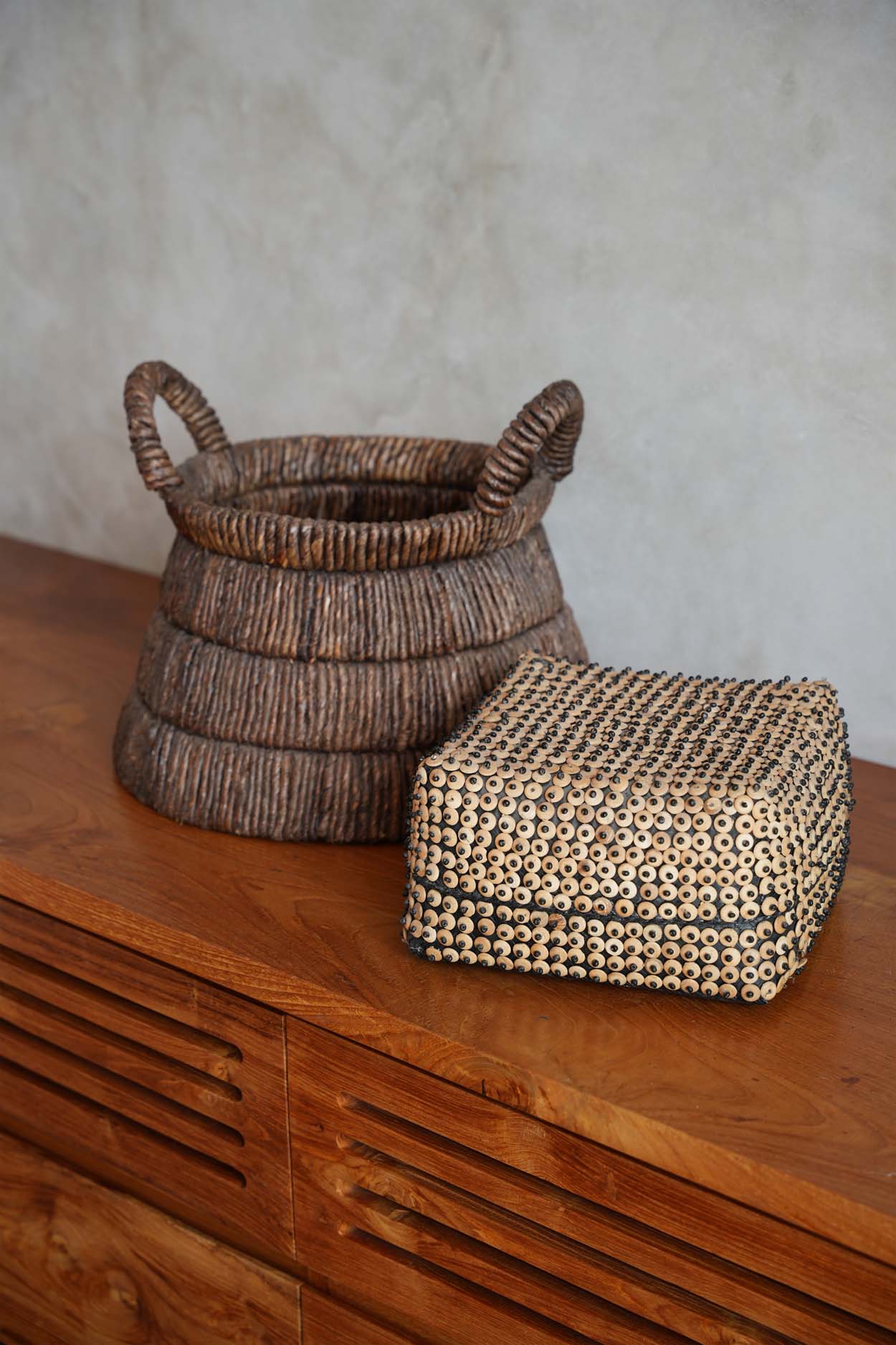 Bananenblad opbergmand Chisomo 42 x 31 x 42 cm