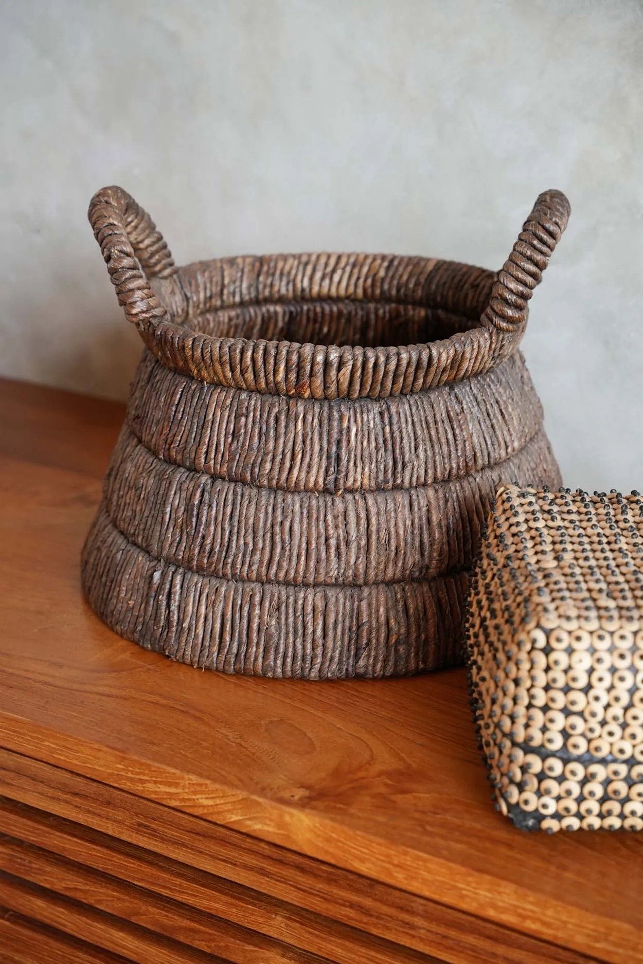 Bananenblad opbergmand Chisomo 42 x 31 x 42 cm