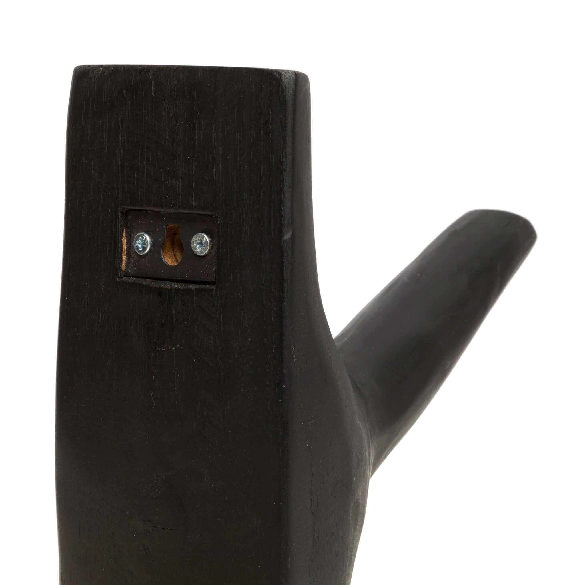 Kapstok The Hook Zwart, massieve teak houten haak, eenvoudig te bevestigen aan muren, ideaal voor kust-sfeer in huis.