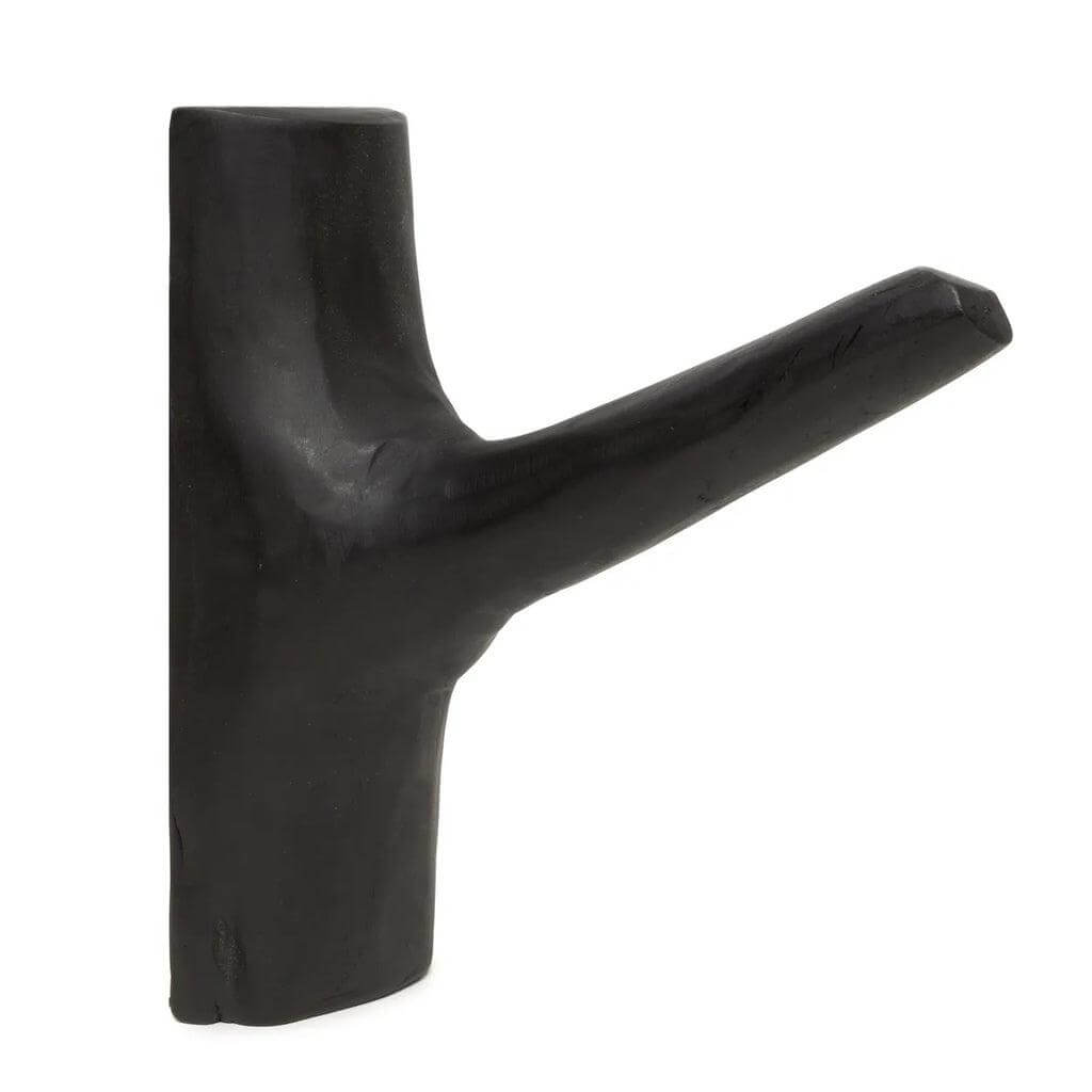 Zwarte teak houten haak 'The Hook' voor slaapkamer, hal of badkamer. Creëer een kust-sfeer en hang je badjas of decoratie op.