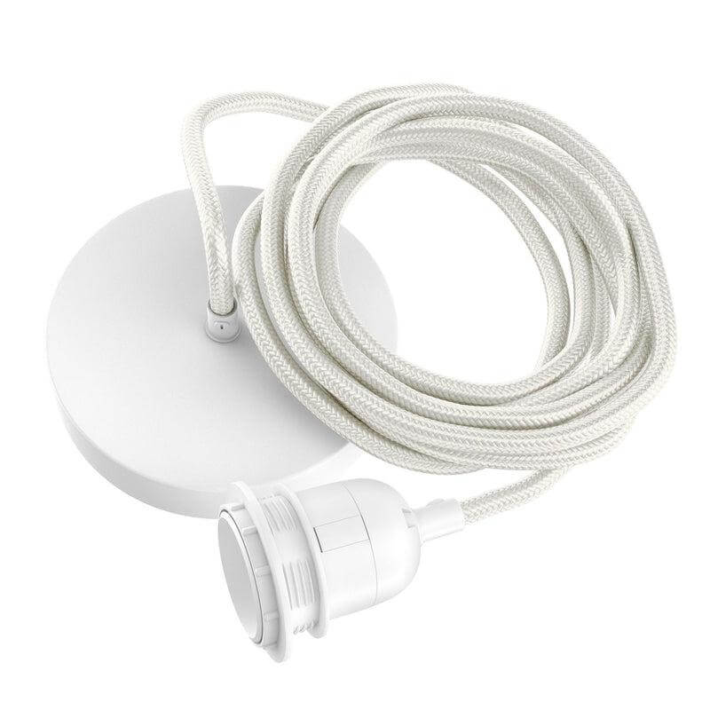 Witte plafondarmatuur van Bazar Bizar, milieuvriendelijk en origineel design. Ideaal voor hanglampen. Fairtrade en ecologisch verantwoord.