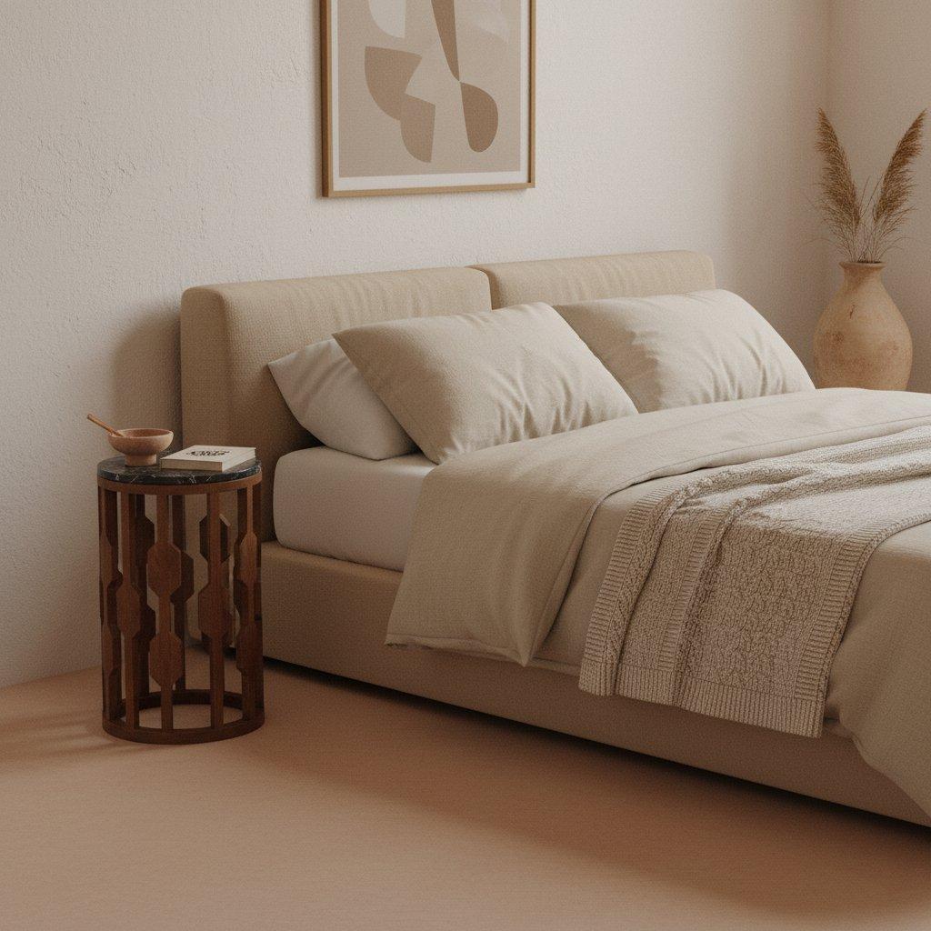 Lampung bijzettafel marmer zwart - 40x40x50 cm-Raw Materials-Ik Hout ervan.