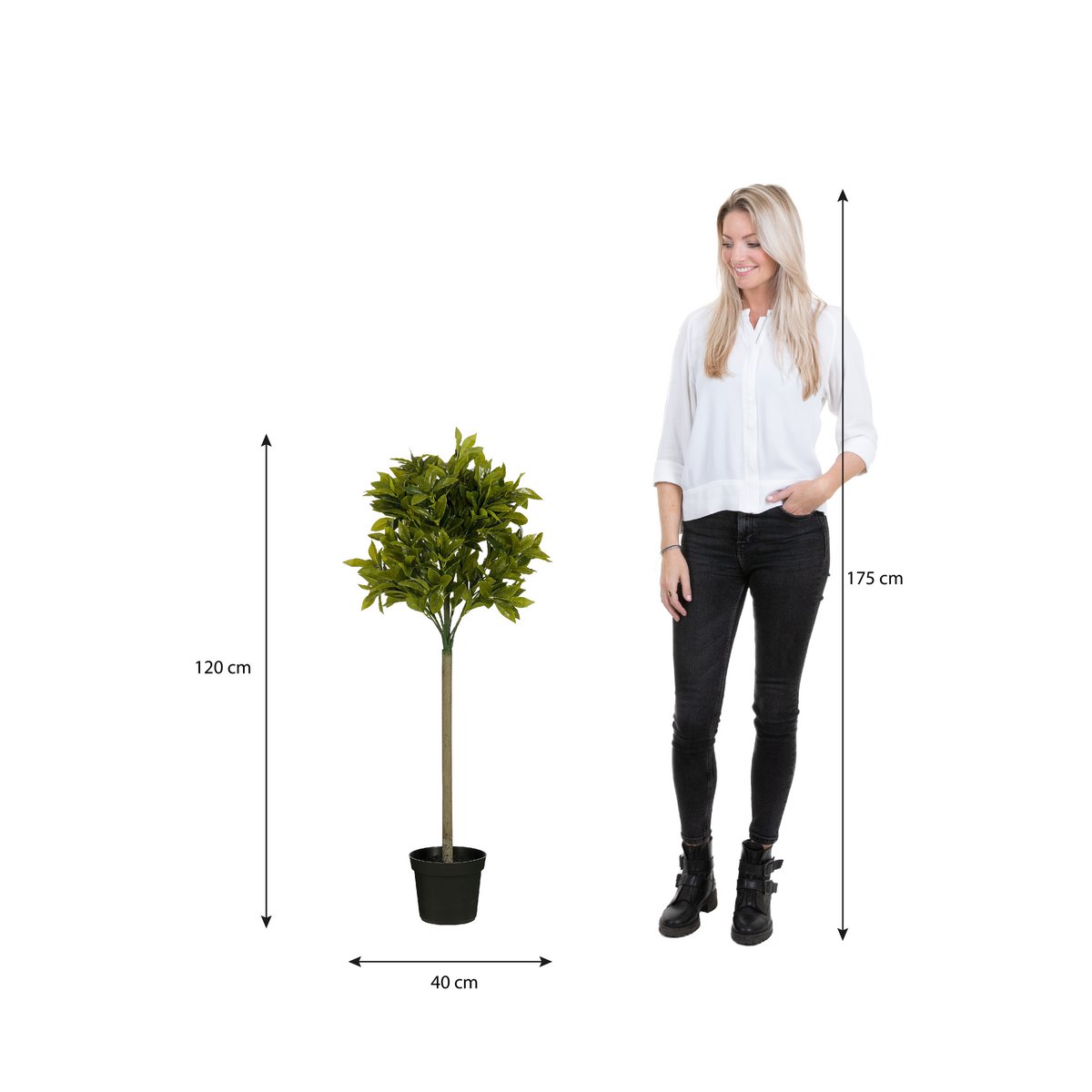 Laurierboom Kunstplant - H120 x Ø40 cm - Groen-Mica Decorations-Ik Hout ervan.