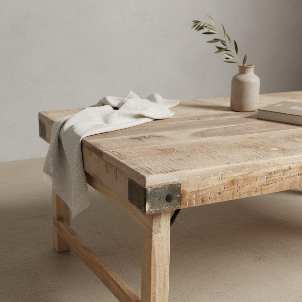 Limewash salontafel inklapbaar-salontafel-Raw Materials-Ik Hout ervan.