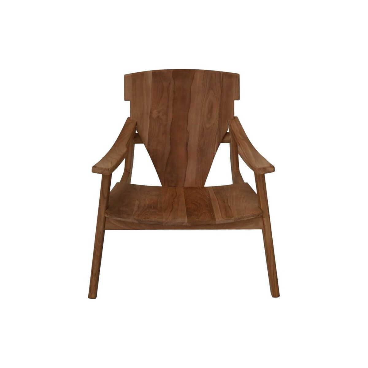 Luxe Loungestoel Garden Lana 65x85x77 in natuurlijk teak met rustieke uitstraling en diepe zitting - HSM Collection.
