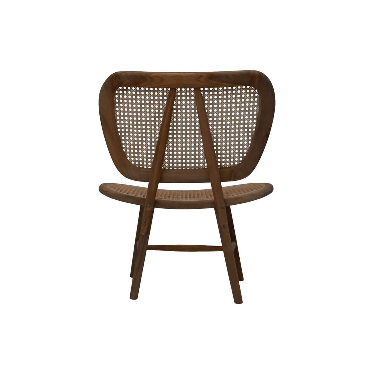 Lugano rotan stoel met teakhouten frame, 70x67x81 cm, natuurlijke afwerking. Perfect voor een botanische woonstijl van HSM Collection.