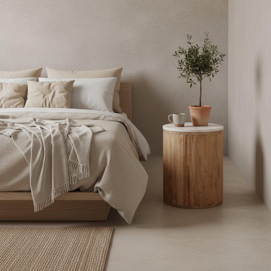 Malakka bijzettafel marmer wit - 40x40x50 cm-bijzettafel-Raw Materials-Ik Hout ervan.