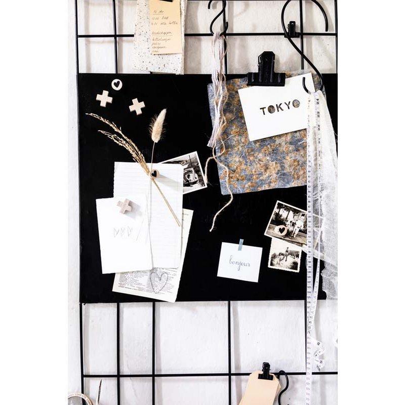 Memo Board Magnetic Wire Black 60x105cm-vtwonen-Ik Hout ervan.