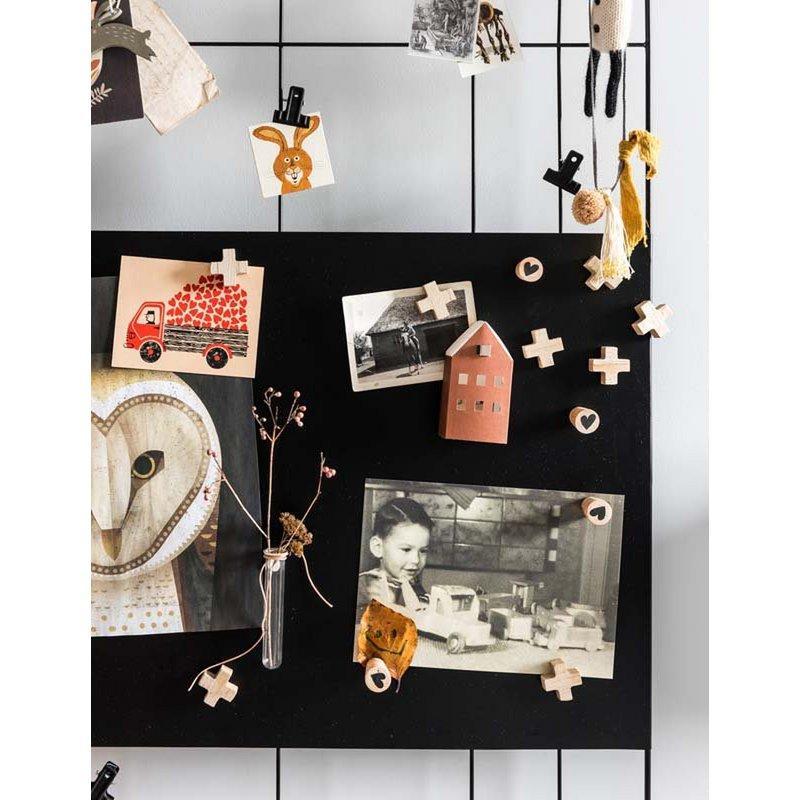 Memo Board Magnetic Wire Black 60x60cm-vtwonen-Ik Hout ervan.