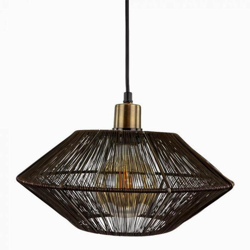 Metalen hanglamp Severo bruin vanuit een andere hoek