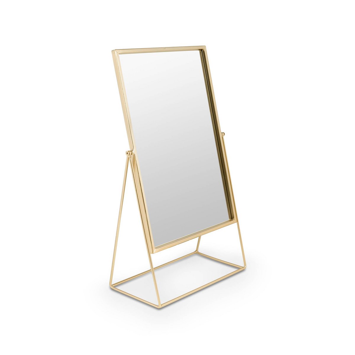 Mirror Rectangular on Stand Gold 26.5x42.7x14cm-boho musthaves-vtwonen-Ik Hout ervan.