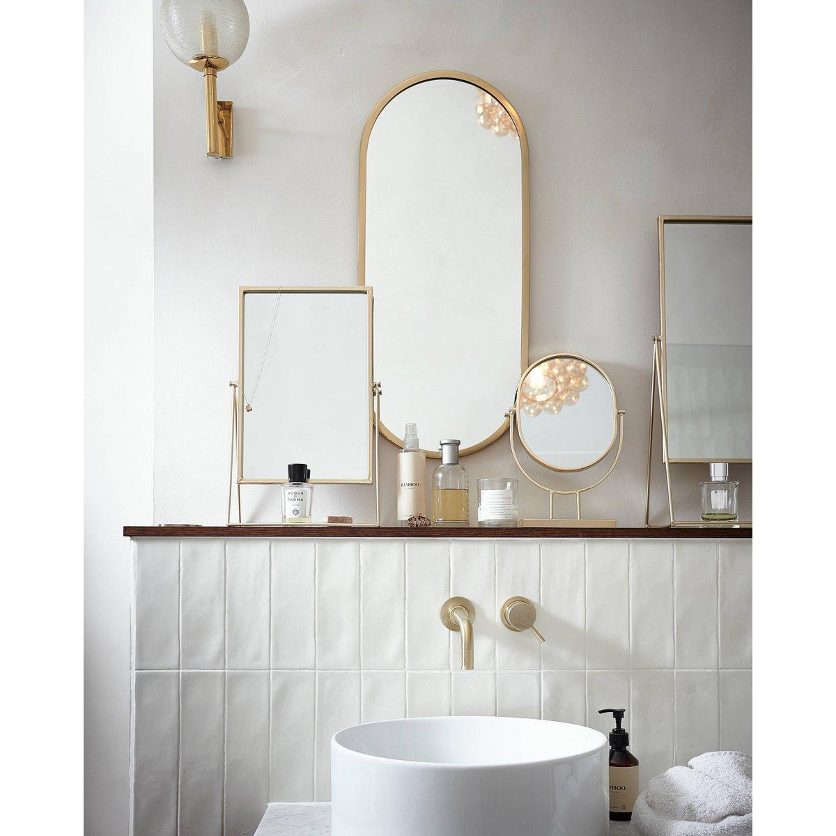 Mirror Rectangular on Stand Gold 26.5x42.7x14cm-boho musthaves-vtwonen-Ik Hout ervan.