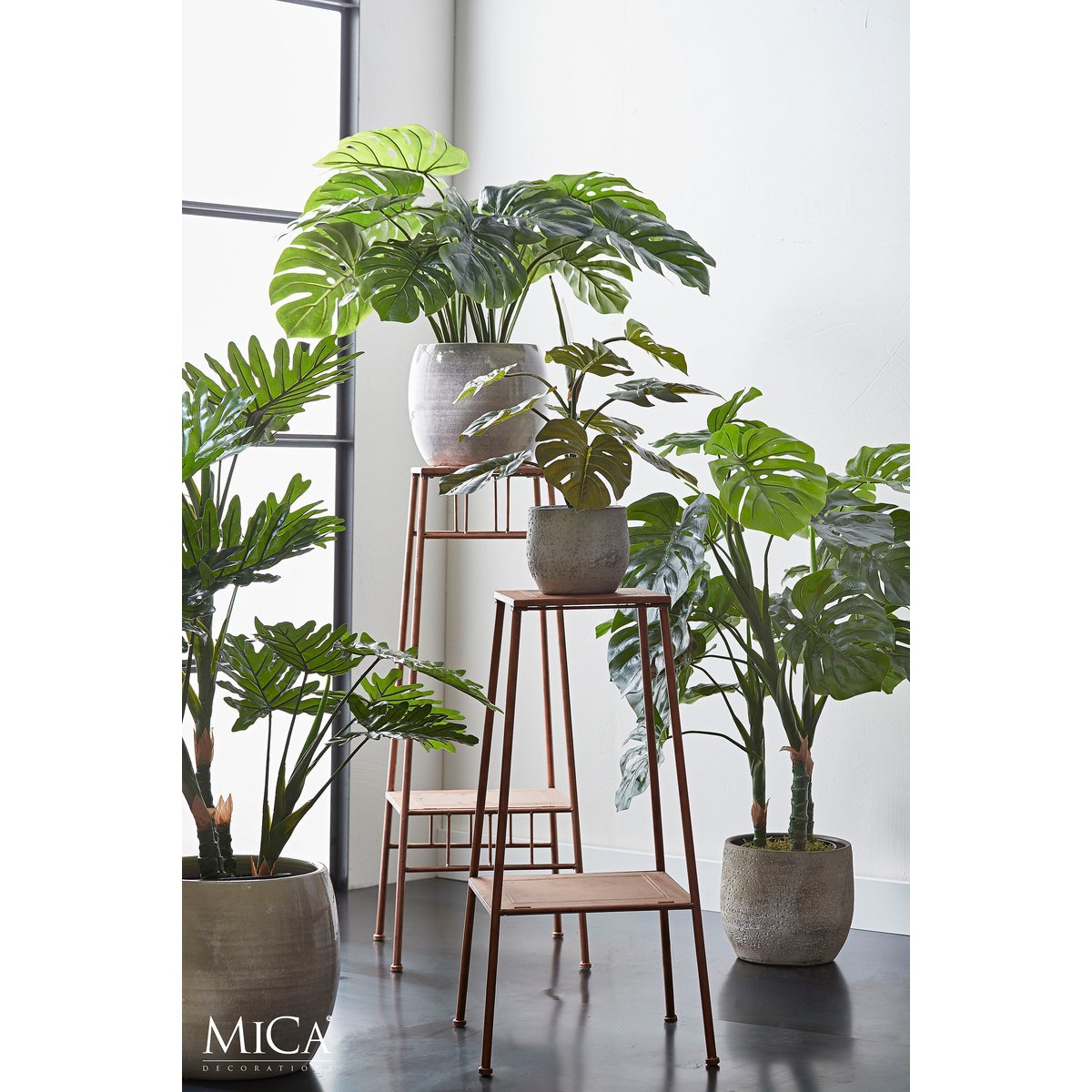 Monstera Kunstplant - H140 x Ø80 cm - Groen-Kunst planten-Mica Decorations-Ik Hout ervan.