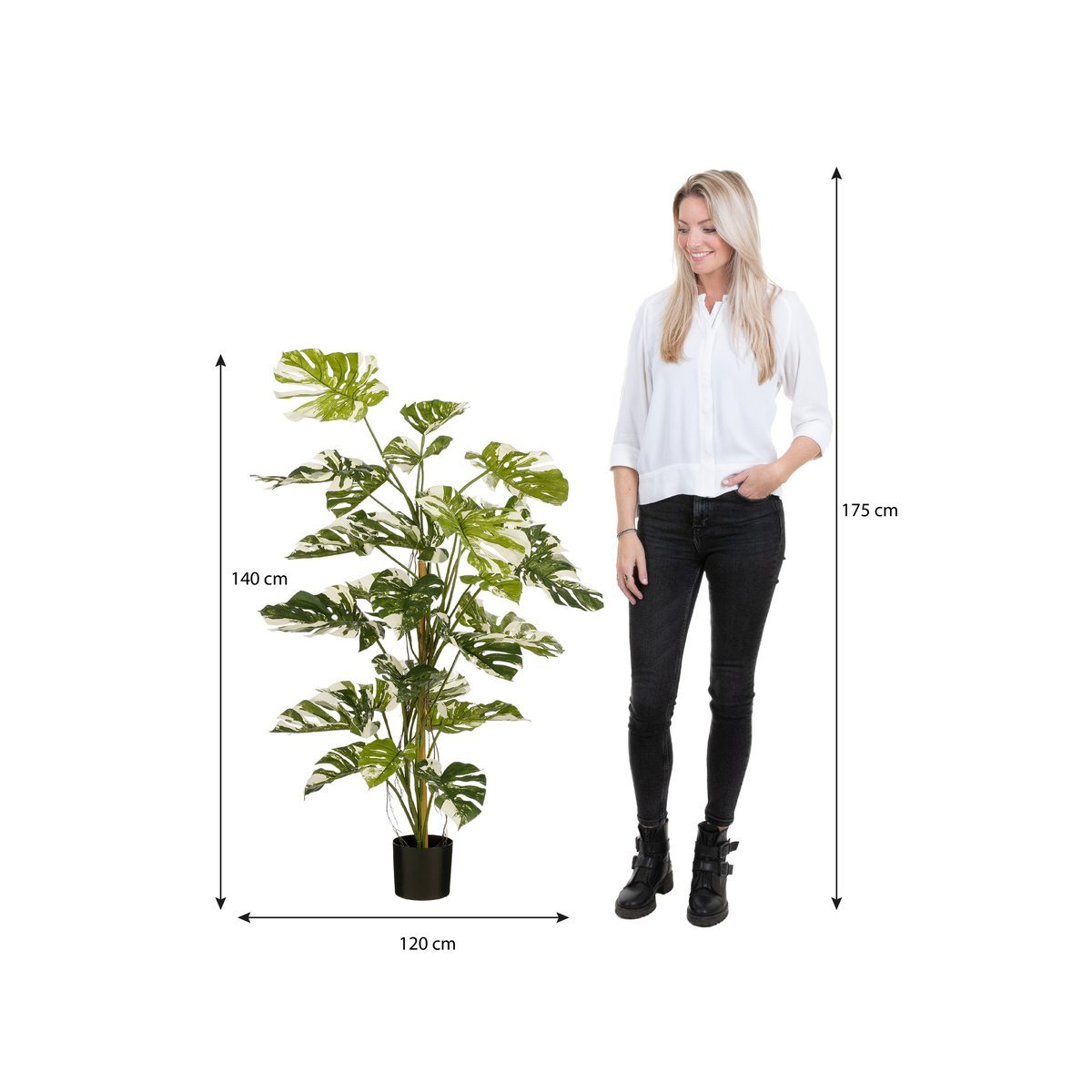 Monsteraboom Kunstplant - H140 x Ø120 cm - Groen-Mica Decorations-Ik Hout ervan.