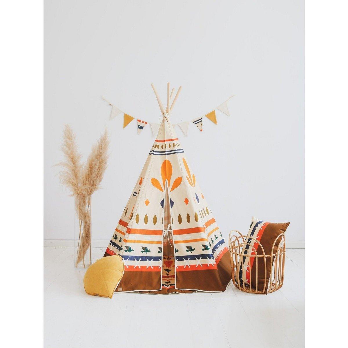 "Native vibe" Tipi- en mattenset-Moi Mili-Ik Hout ervan.
