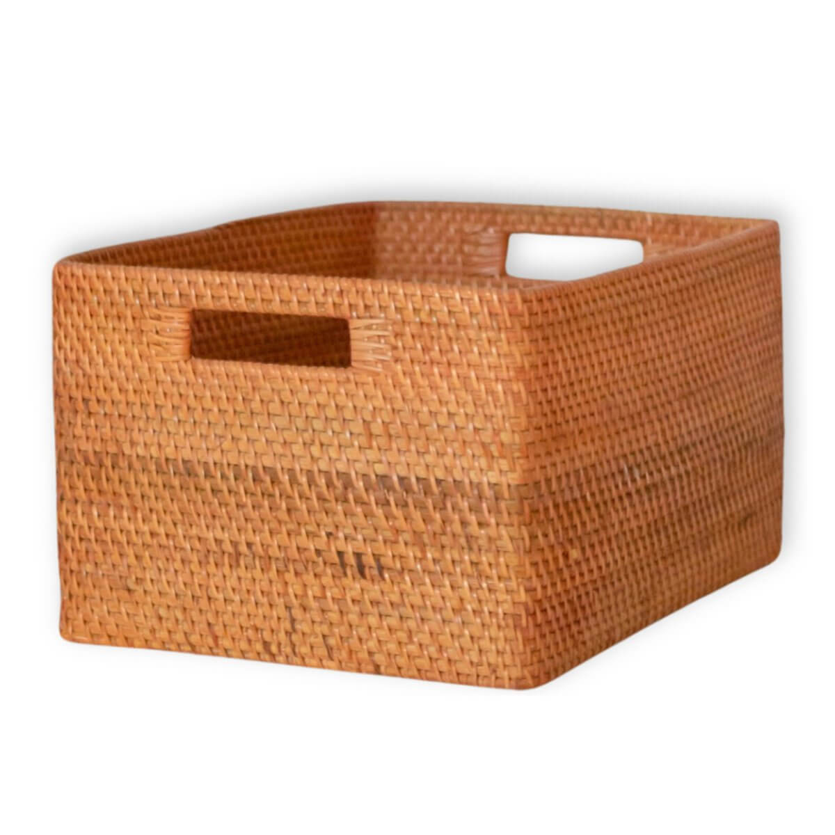 Rotan opbergmand WARSA met handvatten, milieuvriendelijk en 100% handgemaakt, ideaal voor tijdschriften of speelgoed. Verkrijgbaar in 3 maten.