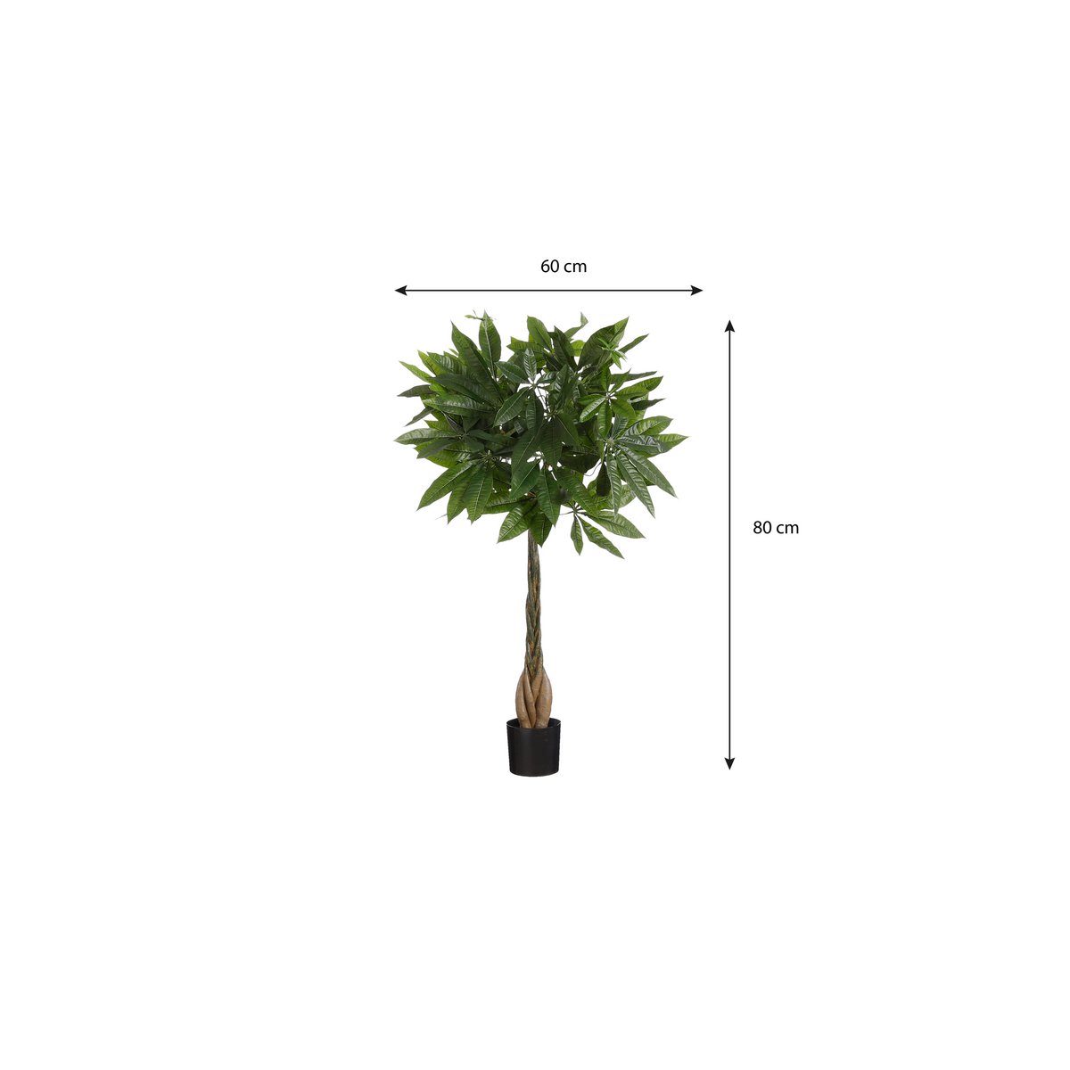 Pachira Kunstplant - H80 x Ø60 cm - Groen-Mica Decorations-Ik Hout ervan.