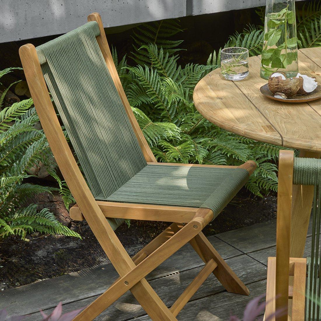 Rope opvouwbare tuinstoel groen-Tuin stoelen-Raw Materials-Ik Hout ervan.