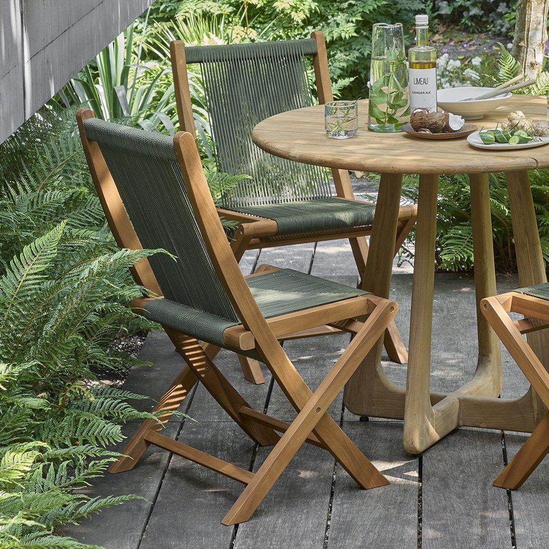 Rope opvouwbare tuinstoel groen-Tuin stoelen-Raw Materials-Ik Hout ervan.