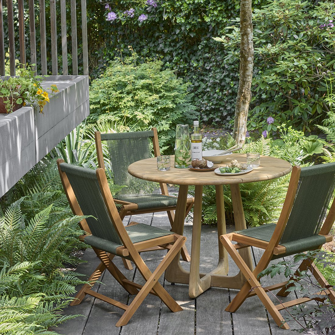 Rope opvouwbare tuinstoel groen-Tuin stoelen-Raw Materials-Ik Hout ervan.