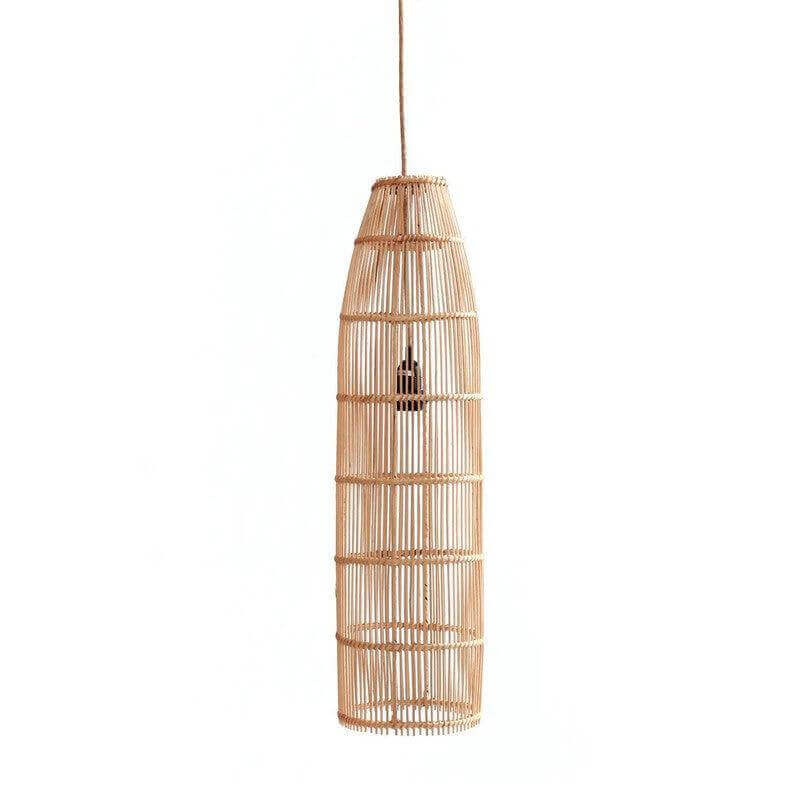 Rotan lamp The Fish Trap - L, boho-stijl hanglamp voor sfeervol interieur van Bazar Bizar Living.