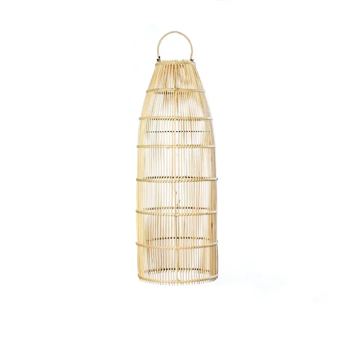 Rotan lamp "The Fish Trap" M - handgemaakte bohemian hanglamp voor sfeervolle interieurs, perfect voor natuurlijk accent.