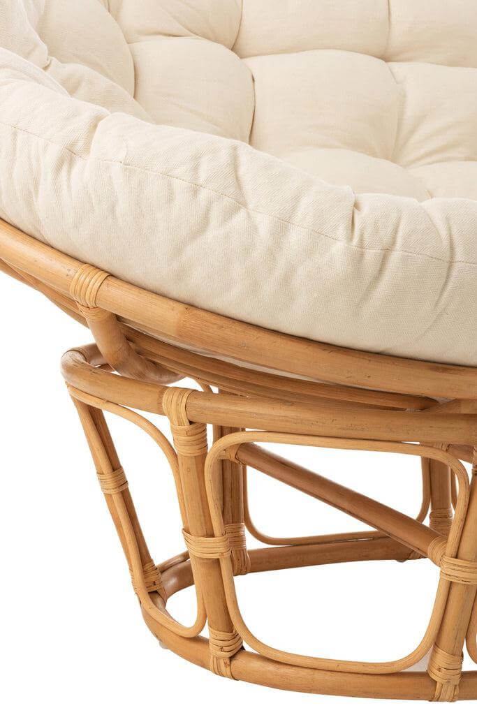Love Seat Wit Kussen & Rotan J-Line Seat Roni With Cushion Rattan Natural/White Width 110 Height 75 Length 173 Weight 19.9 kg Collection Zomer 2021 Colour Natural Material composition Rattan(100%) Max seating weight 240 Mounting required Yes