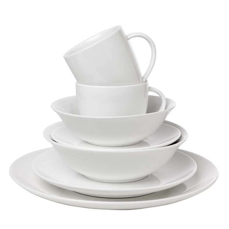 Set van 36 servies Klassiek Wit, porselein, wit, 28cm breed, 28cm hoog, 52cm lang, 1500g. Merk: vtwonen, perfect voor de Nederlandse markt.