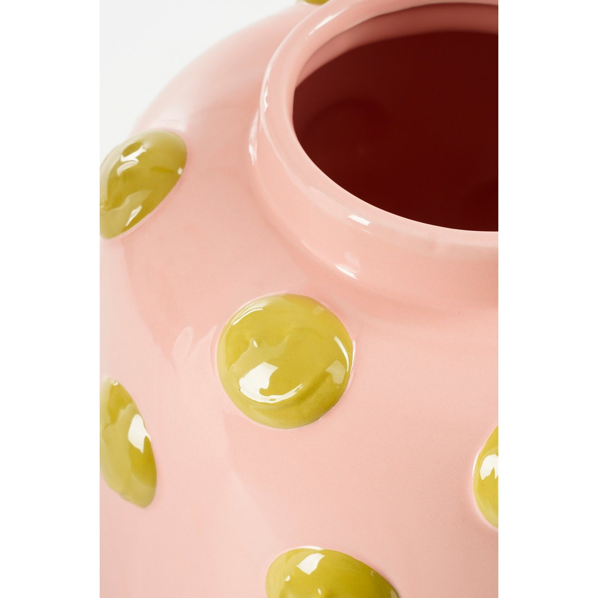 Smiley Vaas - H28 x Ø29 cm - Keramiek - Lichtroze, Oker-vazen-Mica Decorations-Ik Hout ervan.
