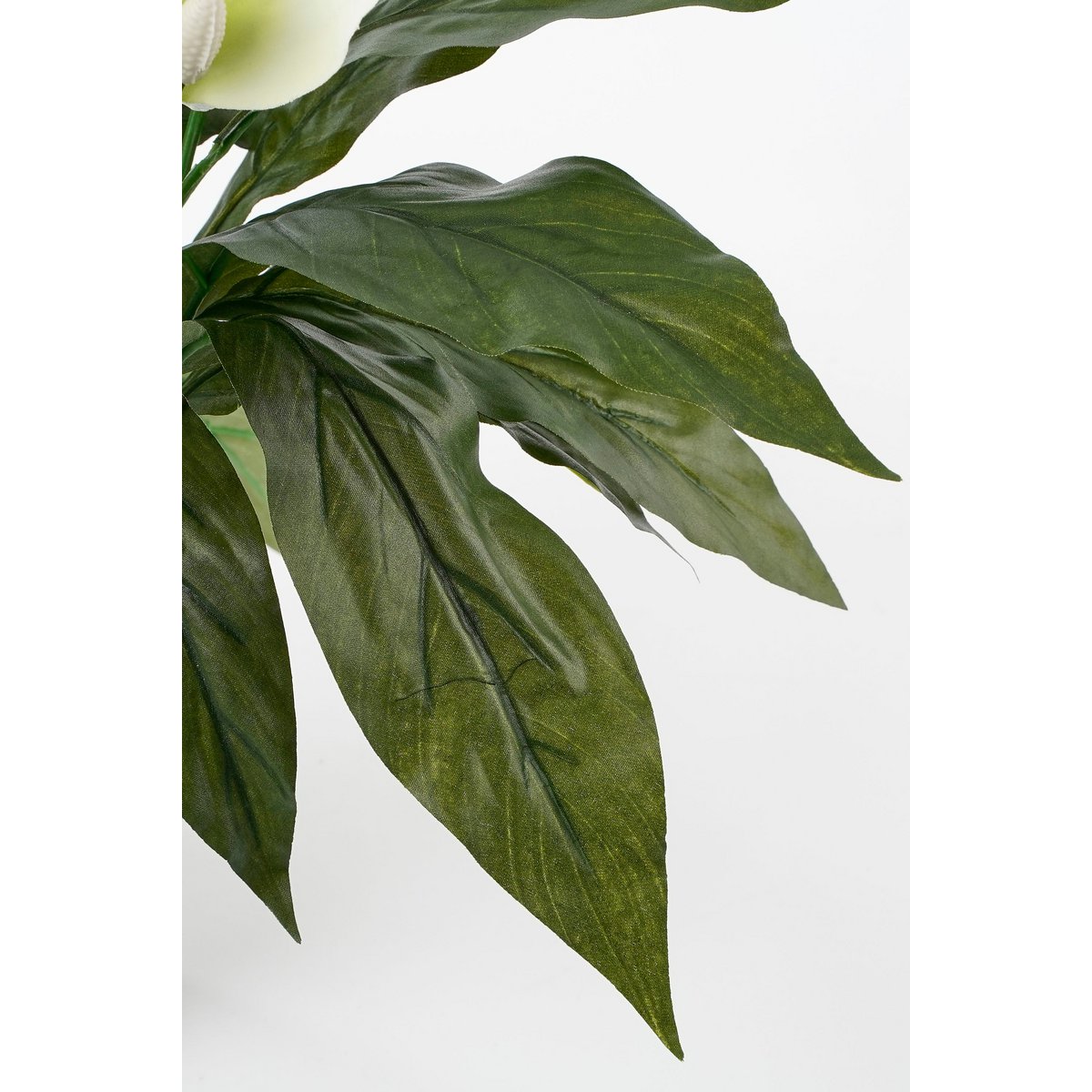 Spathiphyllum Kunstplant in Bloempot Stan - H50 x Ø40 cm - Wit-Mica Decorations-Ik Hout ervan.