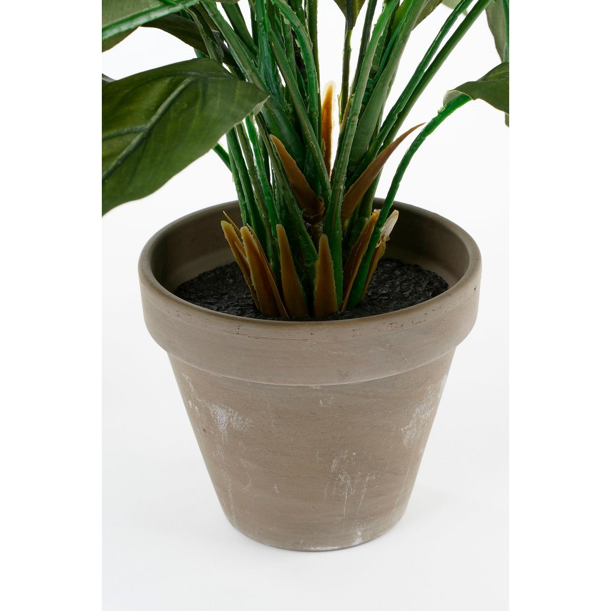 Spathiphyllum Kunstplant in Bloempot Stan - H50 x Ø40 cm - Wit-Mica Decorations-Ik Hout ervan.