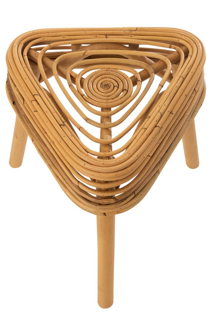 Stoel Triangle Rotan J-Line Stool Triangle Rattan Natural Width 40 Height 42 Length 40 Weight 2.5 kg Collection Zomer 2021 Colour Natural Material composition Mango wood(2%),rattan(98%) Max seating weight 80 Seat height 42