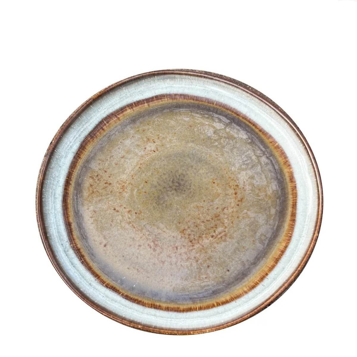 Portugees keramische Comporta saladebord met unieke kleurschakeringen, ideaal voor stijlvolle tafeldekking, set van 6.