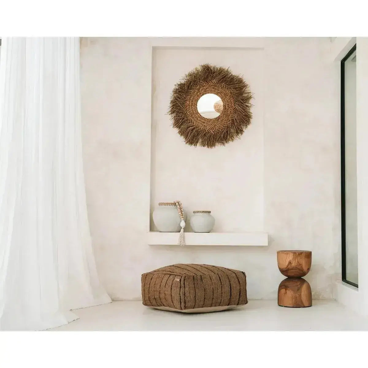 The Early Monday Mirror - Natuurlijk-Ronde spiegels-Bazar Bizar Living-Ik Hout ervan.