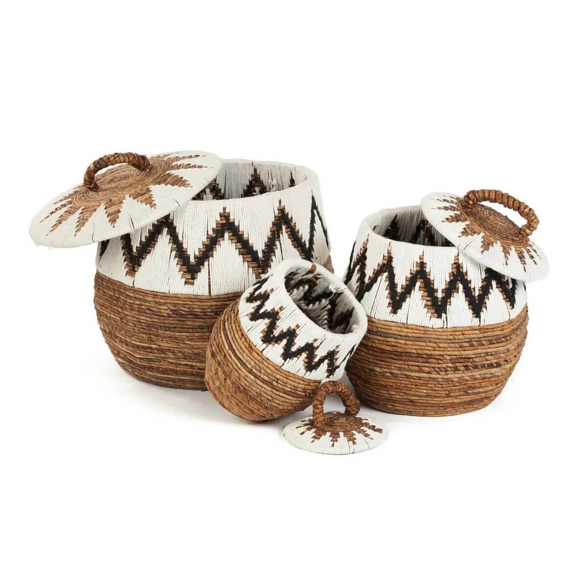 The Little Bay Strandmand - Natuurlijk Wit - S-manden met deksel-Bazar Bizar Living-Ik Hout ervan.