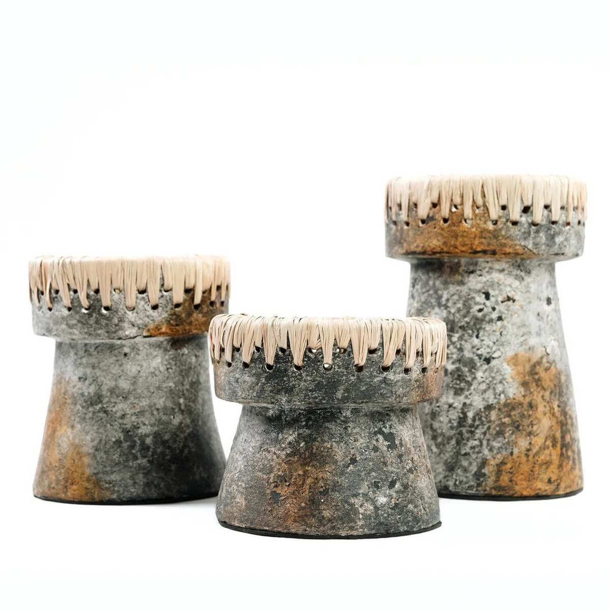 The Pretty Candle Holder - Antiek Grijs - S-Bazar Bizar Living-Ik Hout ervan.
