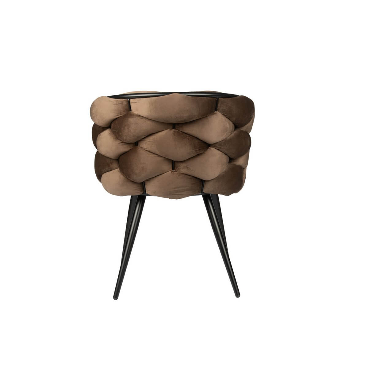 Moderne luxe Rock Chair met uniek geweven rugleuning, perfecte eyecatcher voor elk interieur, bruine Brons kleur.