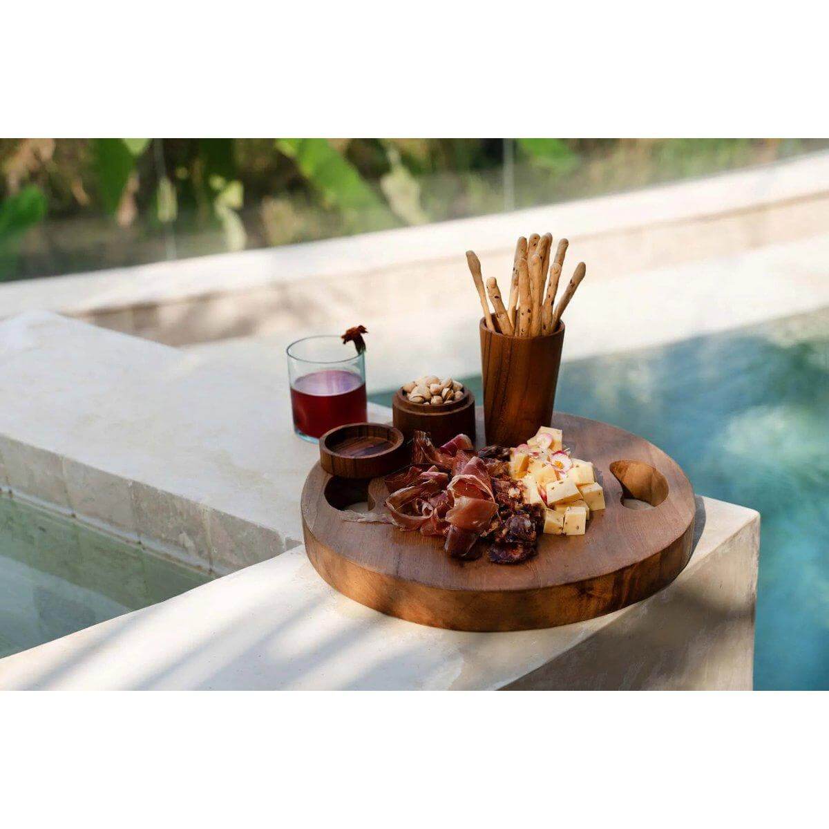The Teak Root Tray - Naturel - L-Bazar Bizar Living-Ik Hout ervan.