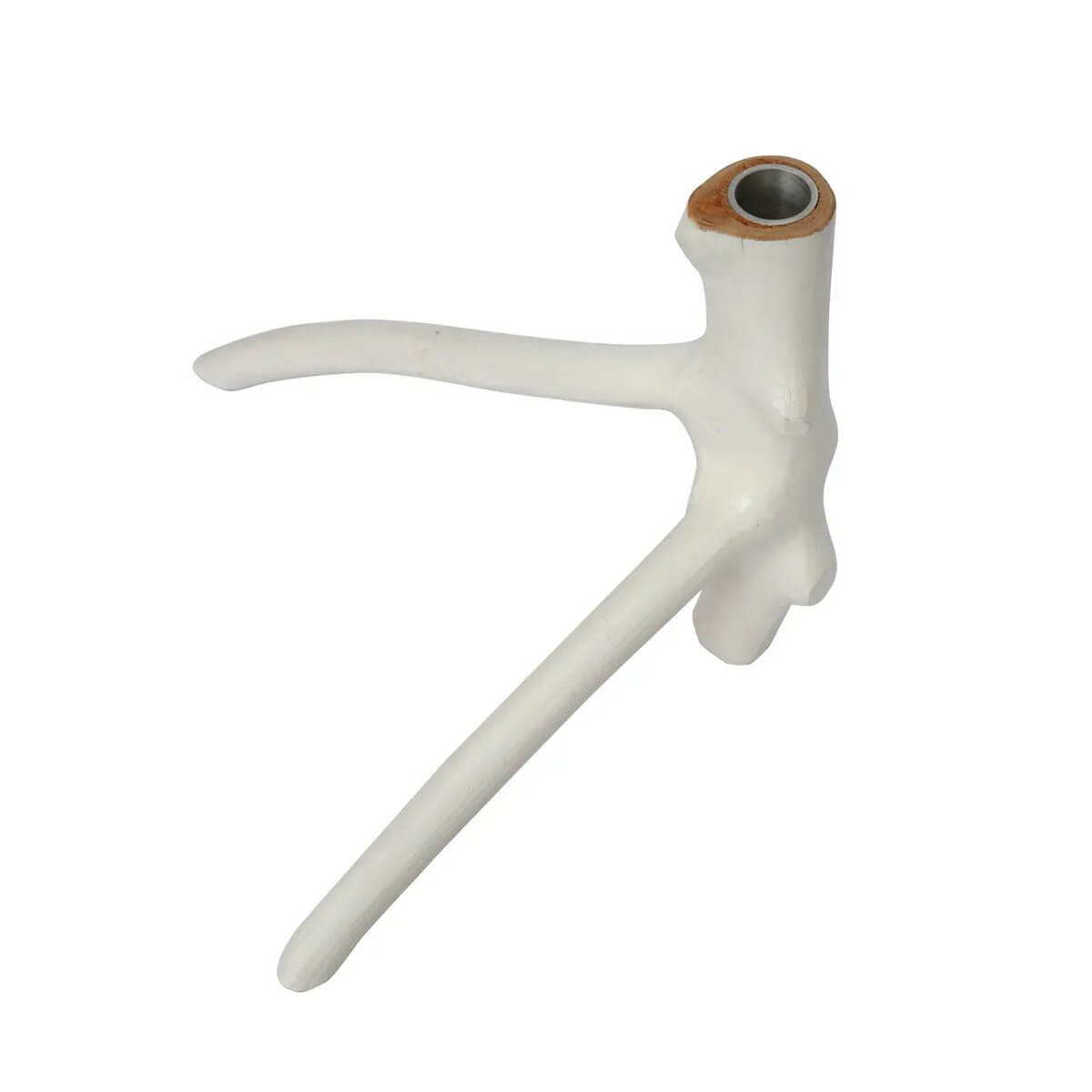 Bohemian Triple Twig Candle Holder in white by Bazar Bizar Living, unique organic design, decorative piece for cozy ambiance.